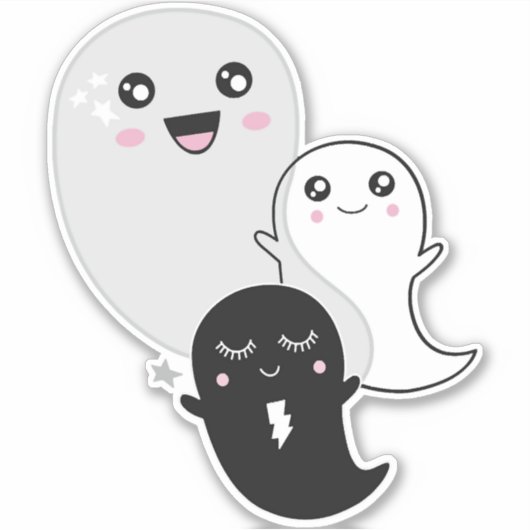 Leuke geesten Halloween Kawaii Sticker (Voorkant)