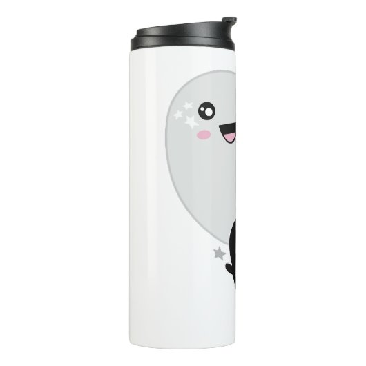 Leuke geesten Halloween Kawaii Thermosbeker (Gedraaid links)