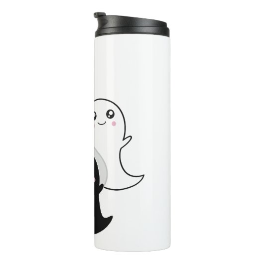 Leuke geesten Halloween Kawaii Thermosbeker (Geroteerd rechts)