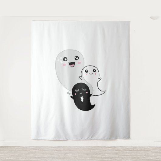 Leuke geesten Halloween Kawaii Wandkleed (Voorkant)