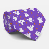 Leuke Geesten Halloween Paarse Stropdas (Opgerold)
