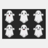 Leuke geesten met verschillende uitdrukkingen Hall Inpakpapier Vel (Voorkant)