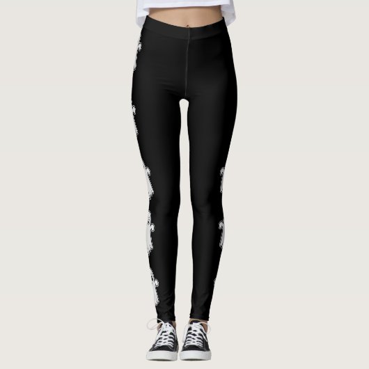 Leuke geesten met verschillende uitdrukkingen Hall Leggings (Voorkant)