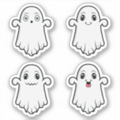 Leuke geesten met verschillende uitdrukkingen Hall Sticker (Voorkant)