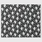 Leuke Geesten Patroon Halloween Cadeaupapier (Vlak)