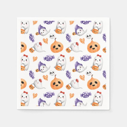 Leuke Geesten Pompoen Halloween Pattern Baby showe Servet (Voorkant)