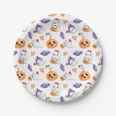 Leuke Geesten Pompoen Patroon Halloween Baby showe Papieren Bordje (Voorkant)