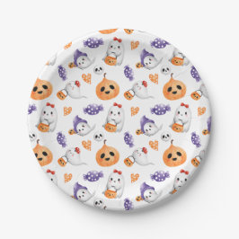Leuke Geesten Pompoen Patroon Halloween Baby showe Papieren Bordje