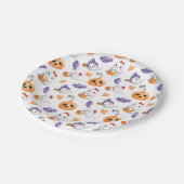 Leuke Geesten Pompoen Patroon Halloween Baby showe Papieren Bordje (Gekanteld)