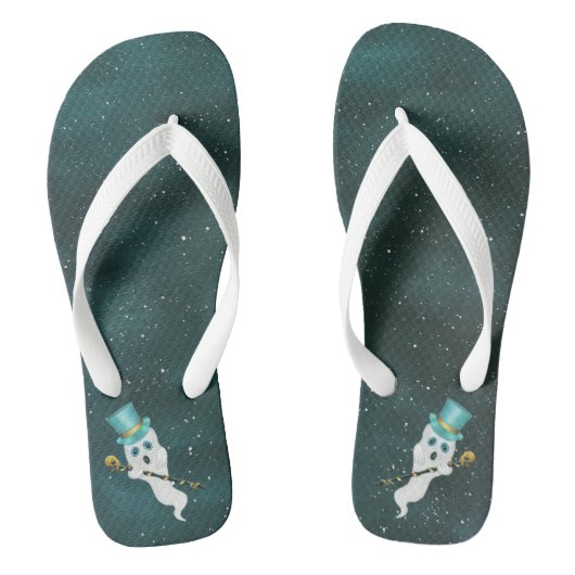 Leuke geesten zweven in Galaxy Sky met tophoeden Teenslippers (Voetbed)