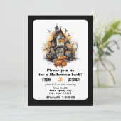 Leuke Geestenhuis Halloween Feestje Kaart (Staand voorkant)