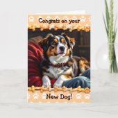Leuke gefeliciteerd met je nieuwe hond  kaart (Voorkant)