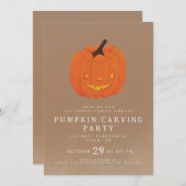 Leuke, geïllustreerde jack o'lantern pompoen ontwe kaart (Voorkant / Achterkant)