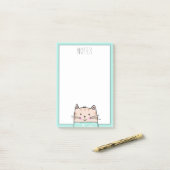 Leuke geïllustreerde kat post-it® notes (Op bureau)