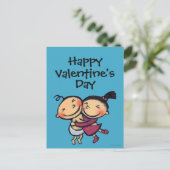 Leuke geïllustreerde peuters knuffelen feestdagenkaart (Staand voorkant)