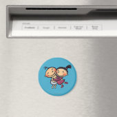 Leuke geïllustreerde peuters knuffelen magneet (Insitu (Vaatwasser))
