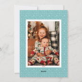 Leuke geïllustreerde sneeuwman & Kinder foto Feestdagenkaart (Achterkant)