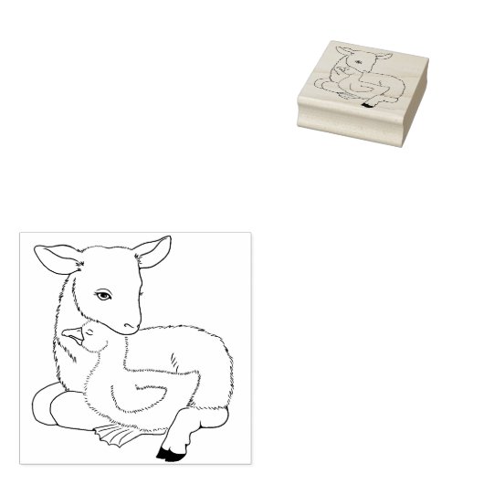 Leuke Geit en Gans Rubber Stamp Rubberstempel (Gestempeld)