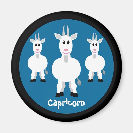 Leuke Geiten Steenbok Zodiac Sign Custom Blauw Magneet (Voorkant)