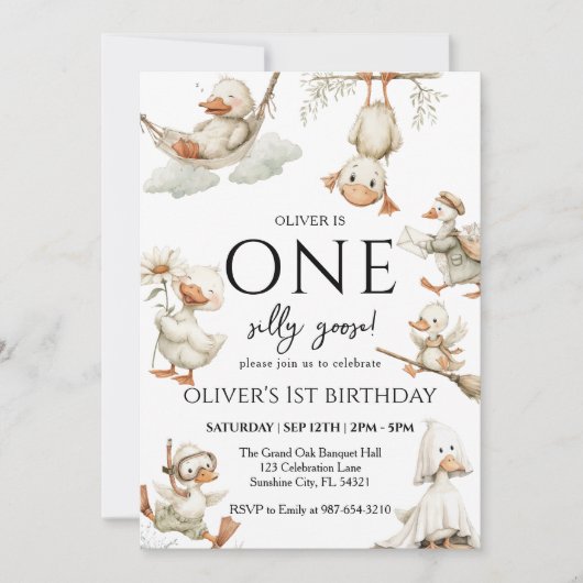 Leuke Gekke Gans ,One Gekke Gans 1st Party Kaart (Voorkant)