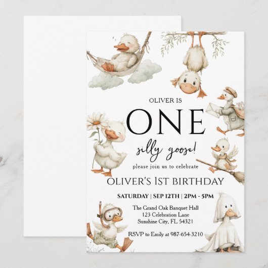 Leuke Gekke Gans ,One Gekke Gans 1st Party Kaart (Voorkant / Achterkant)