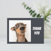 Leuke Gekke geschokt uitziende hond Dank u Bedankkaart (Staand voorkant)