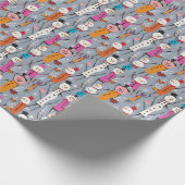 Leuke Gekke sneeuwpoppen Drink hete cacao Cadeaupapier (Hoek)