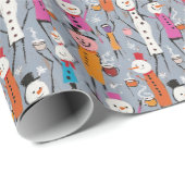 Leuke Gekke sneeuwpoppen Drink hete cacao Cadeaupapier (Rol Hoek)