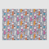 Leuke Gekke sneeuwpoppen Drink hete cacao Tissuepapier (Voorkant)