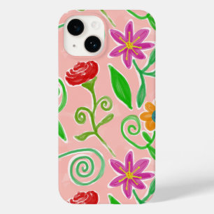Leuke gekleurde bloemen Case-Mate iPhone 14 hoesje