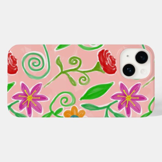 Leuke gekleurde bloemen Case-Mate iPhone case (Achterkant (horizontaal))