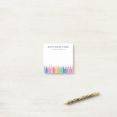 Leuke gekleurde potloden brief van schoolleerkrach post-it® notes (Op bureau)