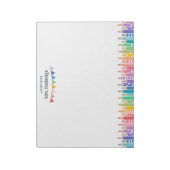 Leuke gekleurde potloden brief van schoolleraar notitieblok (Linkerzijde)