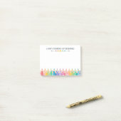 Leuke gekleurde potloden briefje van schooljuf post-it® notes (Op bureau)