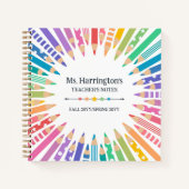 Leuke gekleurde potloden & sterren Teacher's Notes Notitieboek (Voorkant)