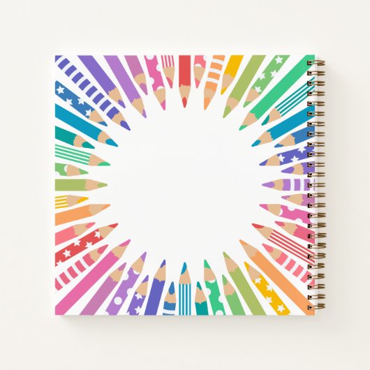 Leuke gekleurde potloden & sterren Teacher's Notes Notitieboek (Achterkant)