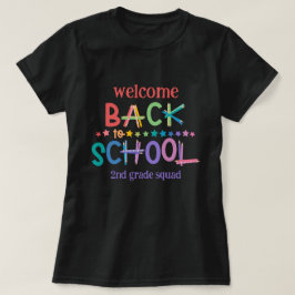 Leuke gekleurde potloden sterren welkom terug naar t-shirt