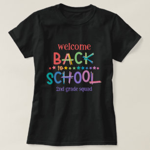 Leuke gekleurde potloden sterren welkom terug naar t-shirt