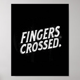 Leuke gekruiste vingers spraakstempel poster