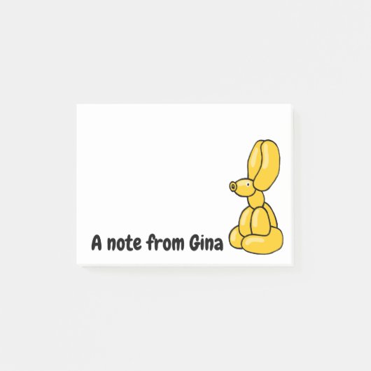 Leuke gele ballon konijn post-it® notes (Voorkant)