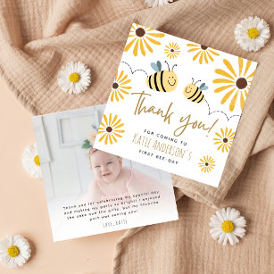 Leuke Gele Bijen en Zonnebloem Eerste Bijendag Fot Bedankkaart