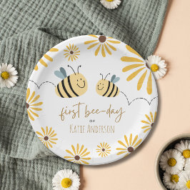 Leuke Gele Bijen en Zonnebloem Eerste Bijendag Papieren Bordje