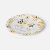 Leuke Gele Bijen en Zonnebloem Eerste Bijendag Papieren Bordje (Gekanteld)
