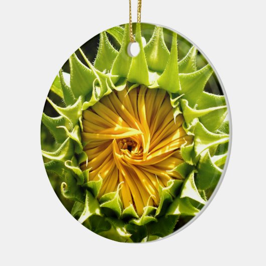 Leuke gele bloem Zonnebloem Keramisch Ornament (Links)