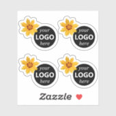 Leuke gele bloem zonnebloem Logo Afbeelding Sjablo Sticker (Vel)