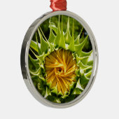 Leuke gele bloem Zonnebloem Metalen Ornament (Rechts)