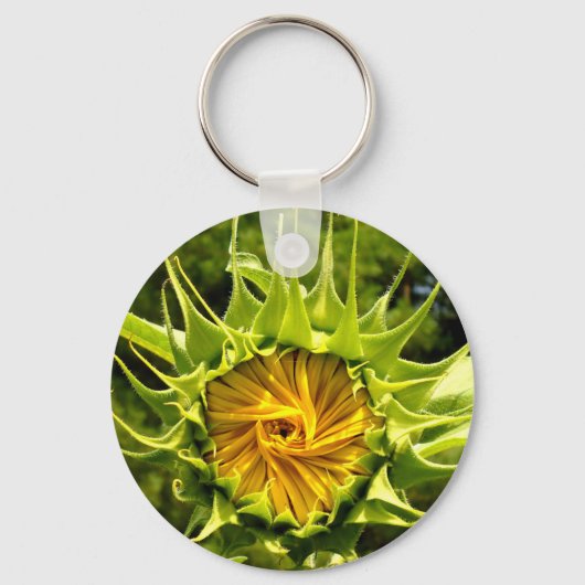Leuke gele bloem Zonnebloem Sleutelhanger (Voorkant)