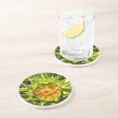 Leuke gele bloem Zonnebloem Zandsteen Onderzetter (Zijkant)