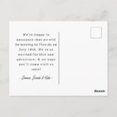 Leuke gele bloemenvogels Nieuw adres aankondiging Briefkaart (Achterkant)