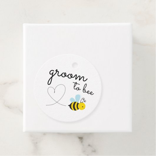 Leuke gele bruidegom om bij te zijn bedankjes labels (In situ)